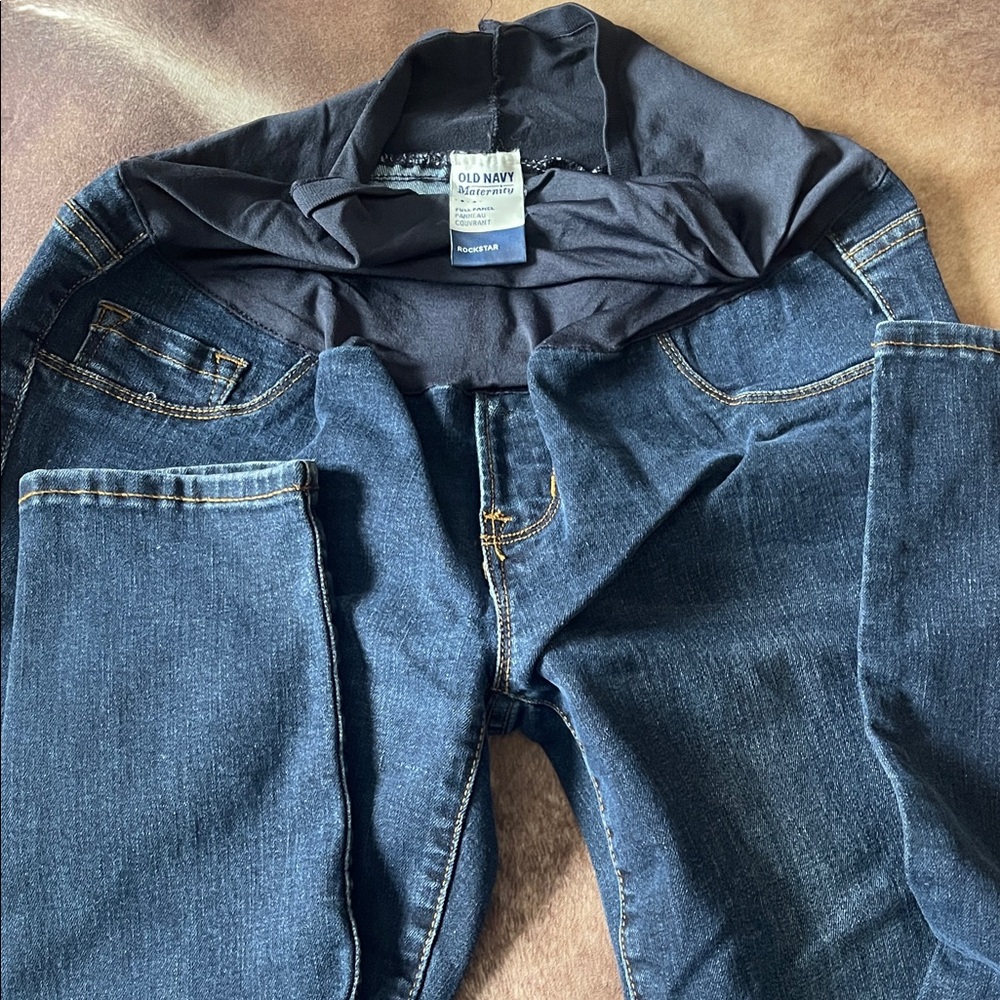 Old Navy women maternity  Dark Blue Relaxed Jeans